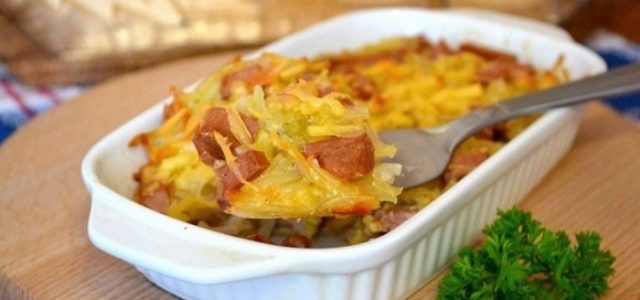 Запеканка с колбасой и сыром — как быстро и вкусно приготовить дома по пошаговым рецептам с фото